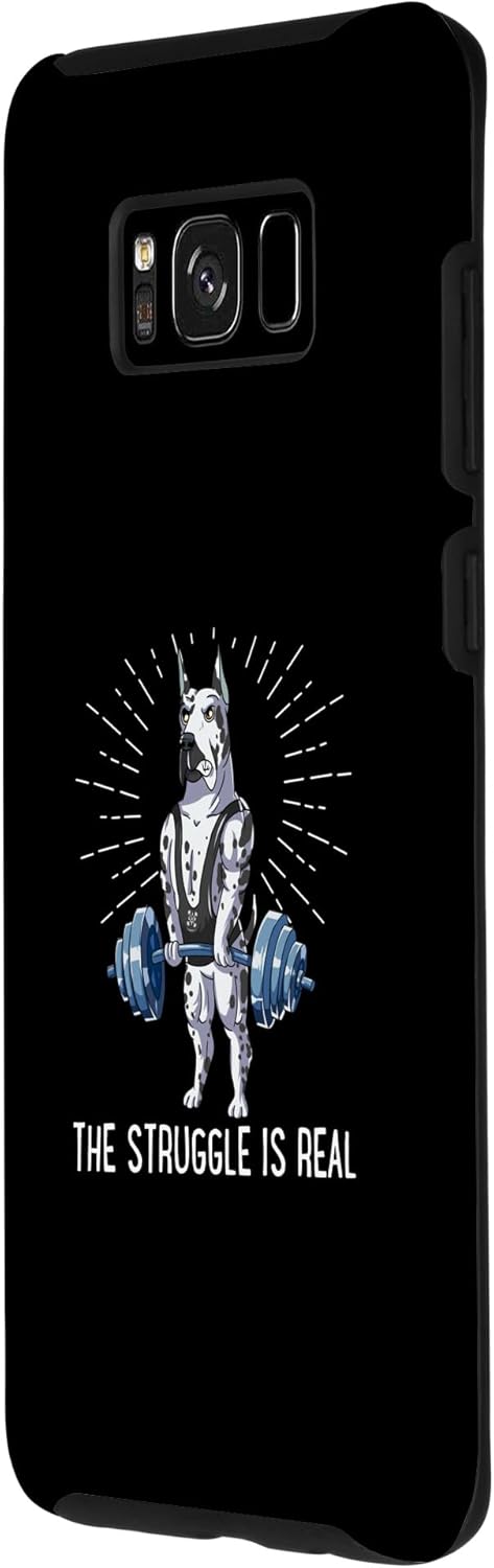 Galaxy S8+ Struggle Is Real Dogo Argentino Deadlift Fitness Case