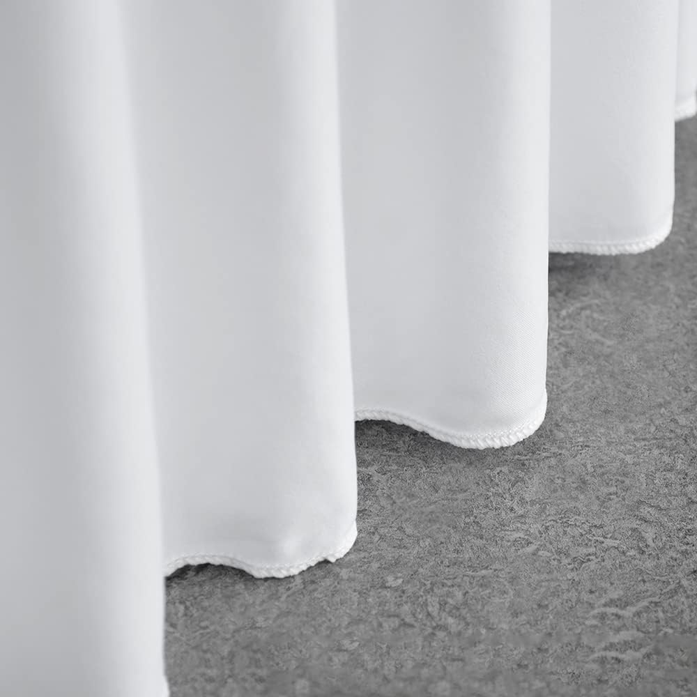 Mantel de elastano blanco de 6 pies para mesa rectangular de 72 pulgadas de largo x 30 pulgadas de ancho x 30 pulgadas de alto