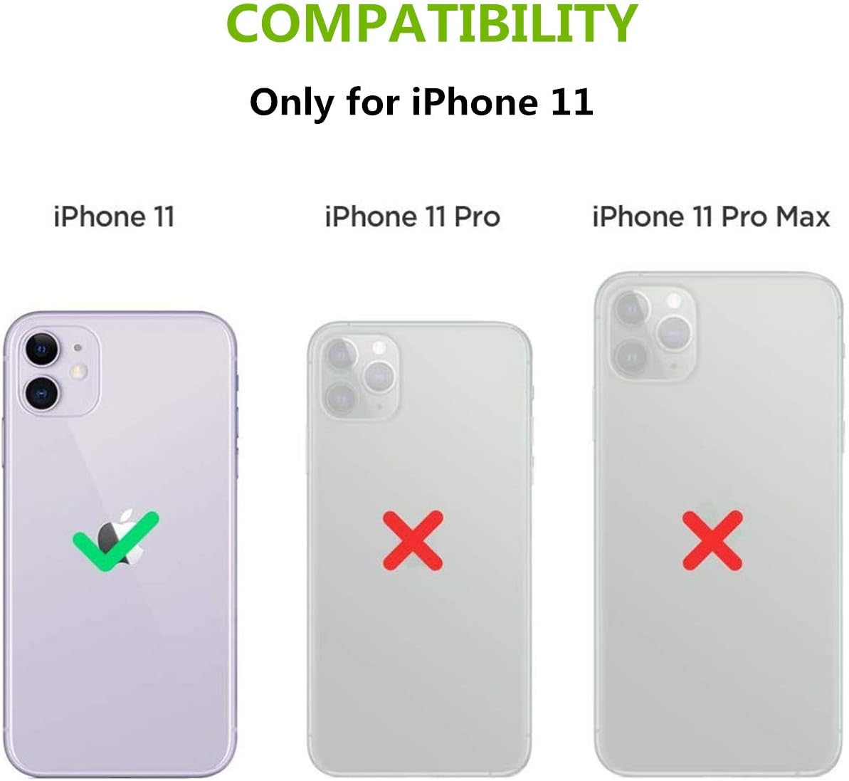 iCoverCase Funda tipo cartera para iPhone 11 con soporte para tarjeta de crédito, bloqueo RFID de cuero de primera calidad con cierre magnético y