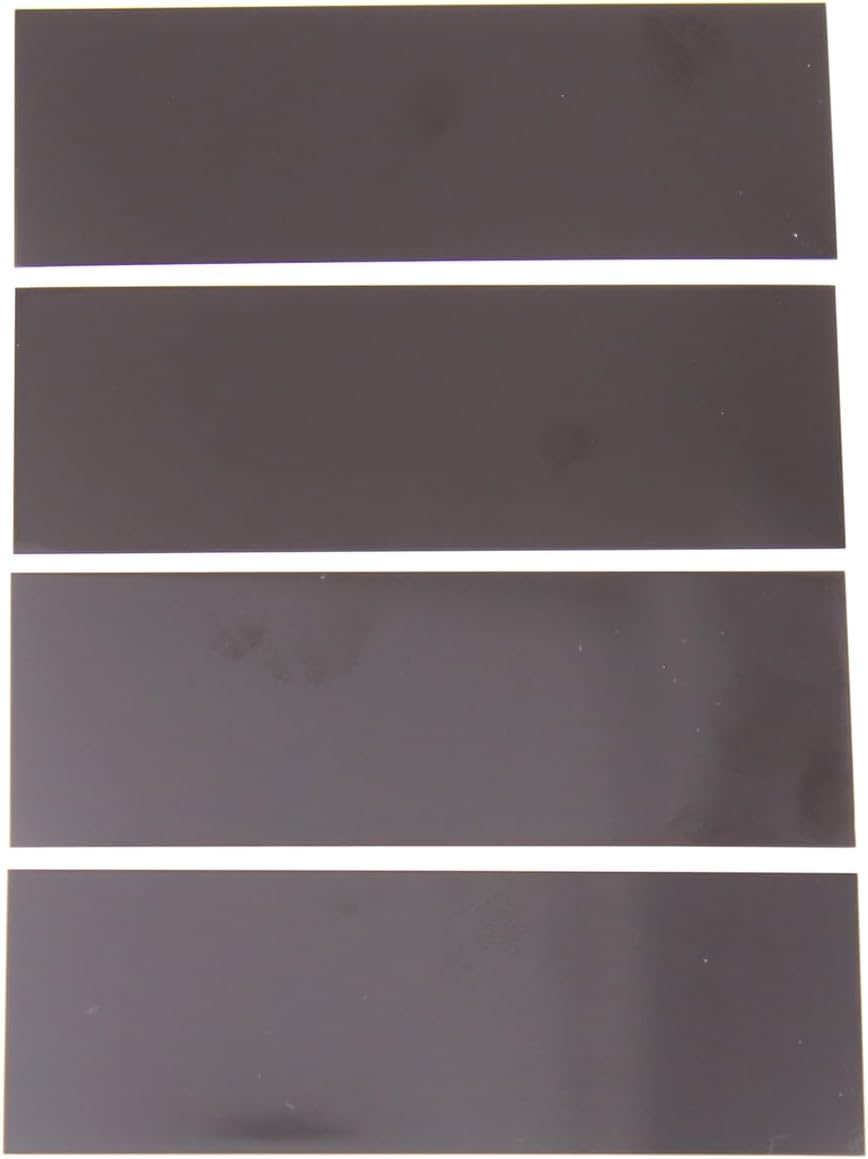 Placas de grabado de aluminio anodizado en blanco, surtido de 15 piezas, 3 espesores, negro de doble cara
