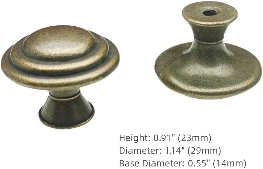 WenRan Pomo de bronce antiguo negro de 2 colores para cajón de un solo agujero, cascada redonda americana, accesorios de gabinete de aleación de