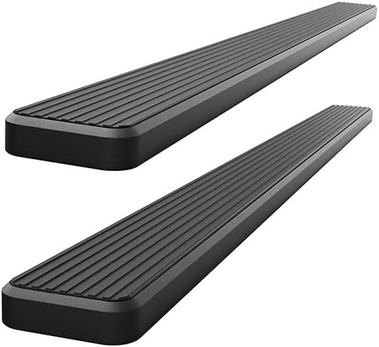 APS Estribos negros de acero inoxidable de 5 pulgadas compatibles con Toyota Tacoma 2001-2004 doble cabina (escalones laterales de barras nerf)