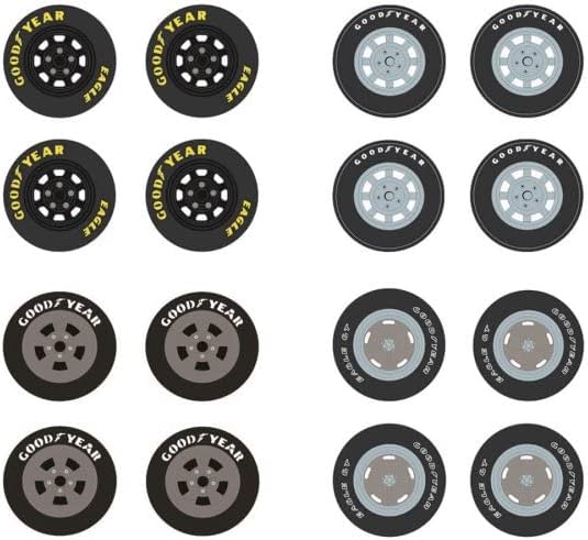 Auto Body Shop Goodyear Juego de neumáticos de goma Greenlight 16110B – Accesorio fundido a presión a escala 164
