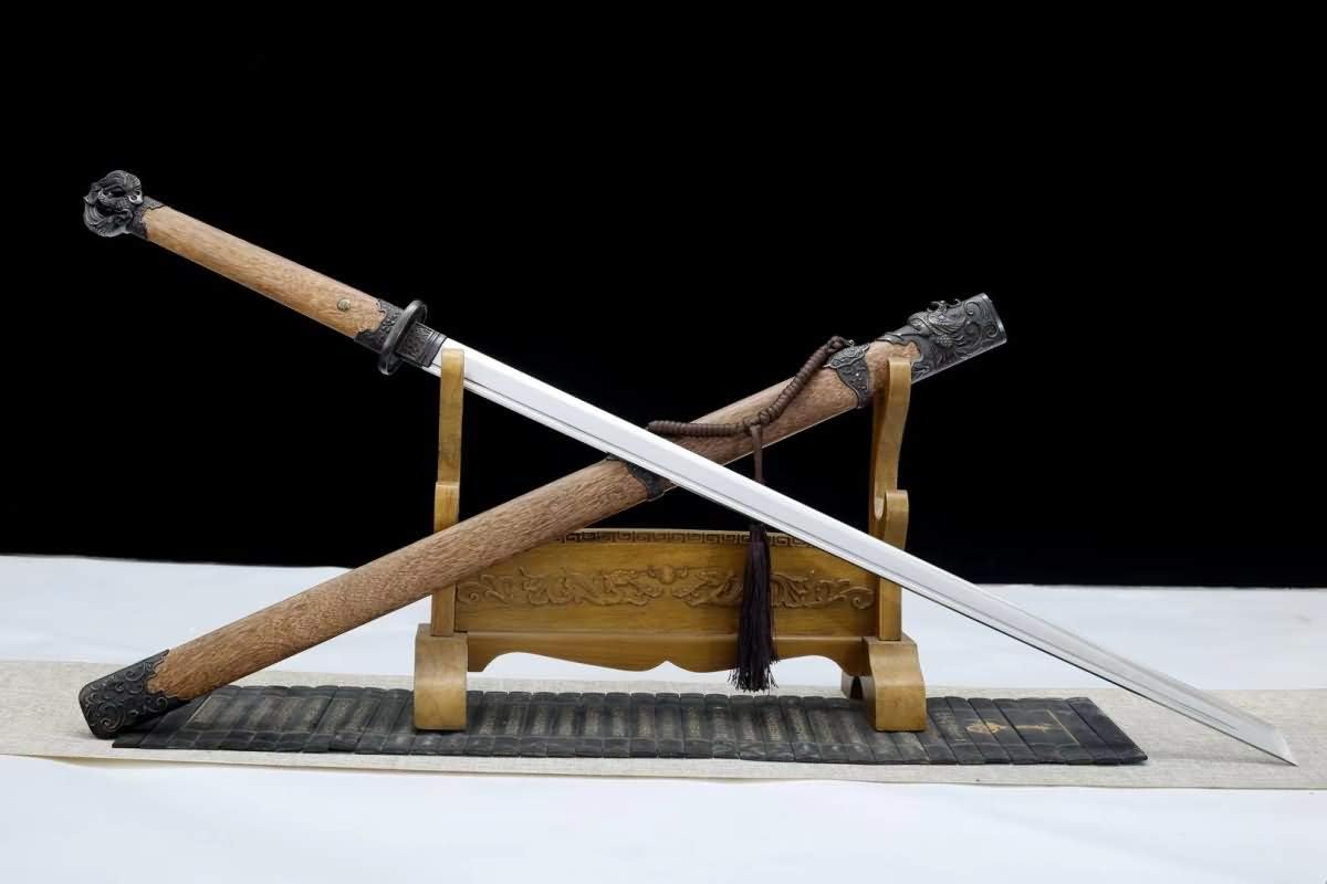 Han dao Sword Real (cuchillas forjadas de acero de alto carbono, vaina de palisandro) Práctica, espada china