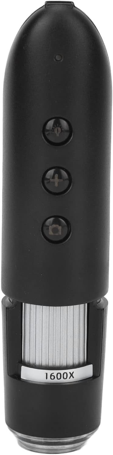 Microscopio digital USB inalámbrico WiFi 1600X, cámara endoscopio de aumento de 8 LED con estuche de transporte compatible para cuero cabelludo,