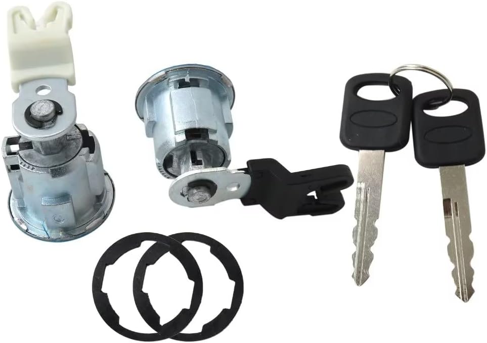 Juego de 2 cilindros de bloqueo de puerta 13268592, DL143B delanteros con 2 llaves de repuesto para Ford 2001-2003 Ranger Edge