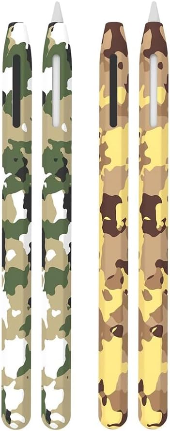LOVE MEI Paquete de 2 fundas de silicona militar para Apple Pencil de 2 generación, accesorios compatibles con iPad Pro 11 de 12.9 pulgadas, funda