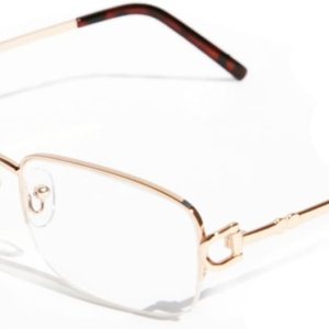 V.W.E. Gafas de lectura rectangulares de metal con borde medio, aspecto sofisticado V.W.E. Gafas de lectura rectangulares de metal con borde medio, aspecto sofisticado