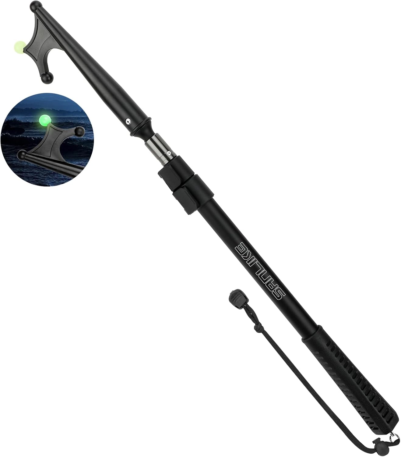 SAN LIKE Gancho telescópico para barco, flotante, duradero, resistente al óxido con cuentas luminosas, poste de empuje para acoplar azul, negro,