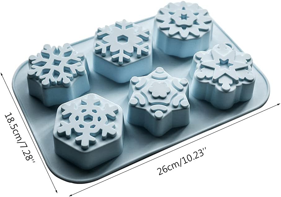 Molde de copo de nieve de silicona para hacer jabón hecho a mano DIY molde de yeso aromático moldes de silicona para velas