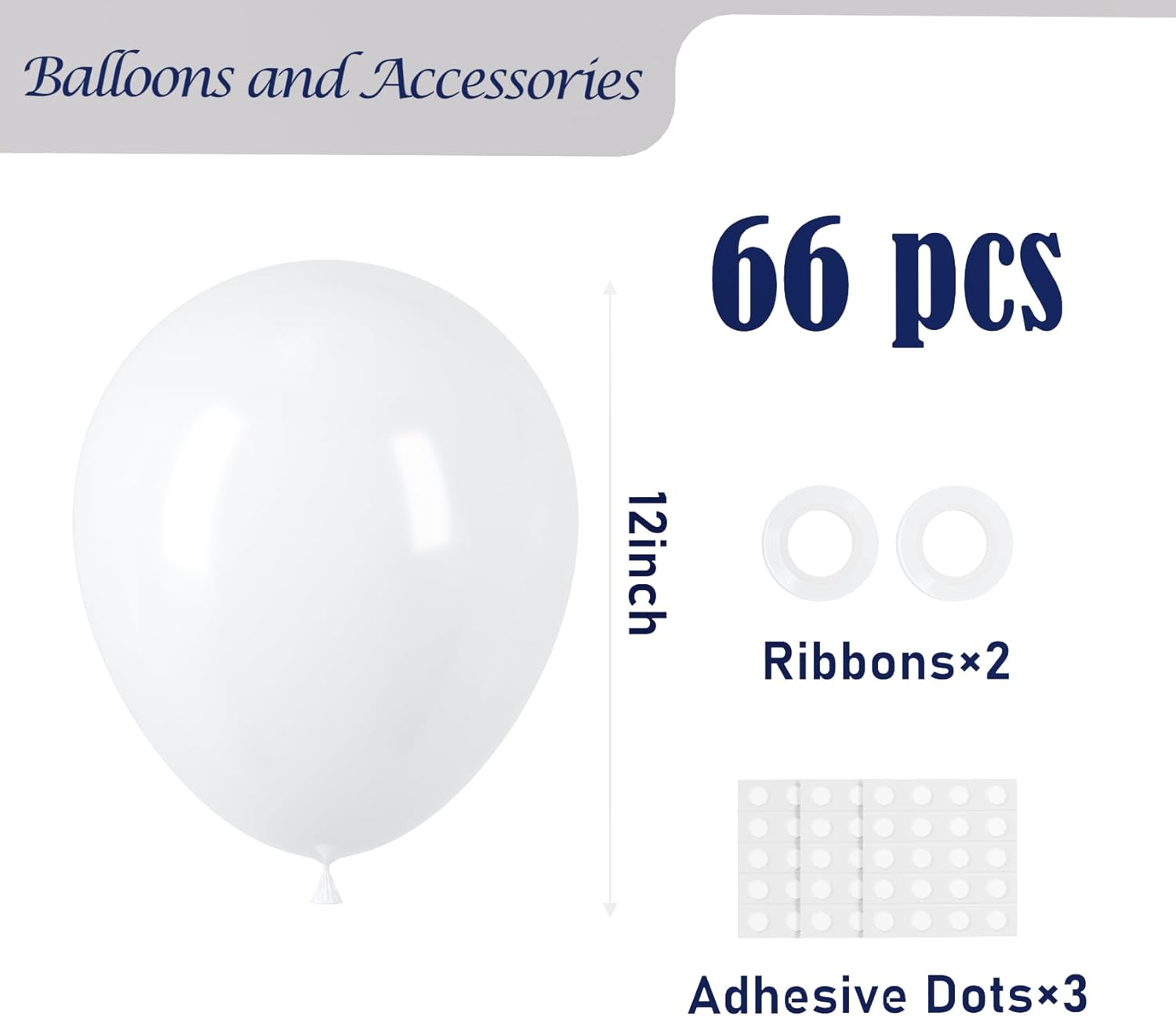 Globos blancos, paquete de 66 globos de látex de perlas blancas de 12 pulgadas para bodas, cumpleaños, graduaciones, despedidas de soltera, baby