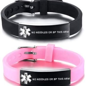 VNOX – Pulseras de identificación y alerta médica para hombres, mujeres y niños, con grabado, malla ajustable de acero inoxidable, para emergencias VNOX – Pulseras de identificación y alerta médica para hombres, mujeres y niños, con grabado, malla ajustable de acero inoxidable, para emergencias