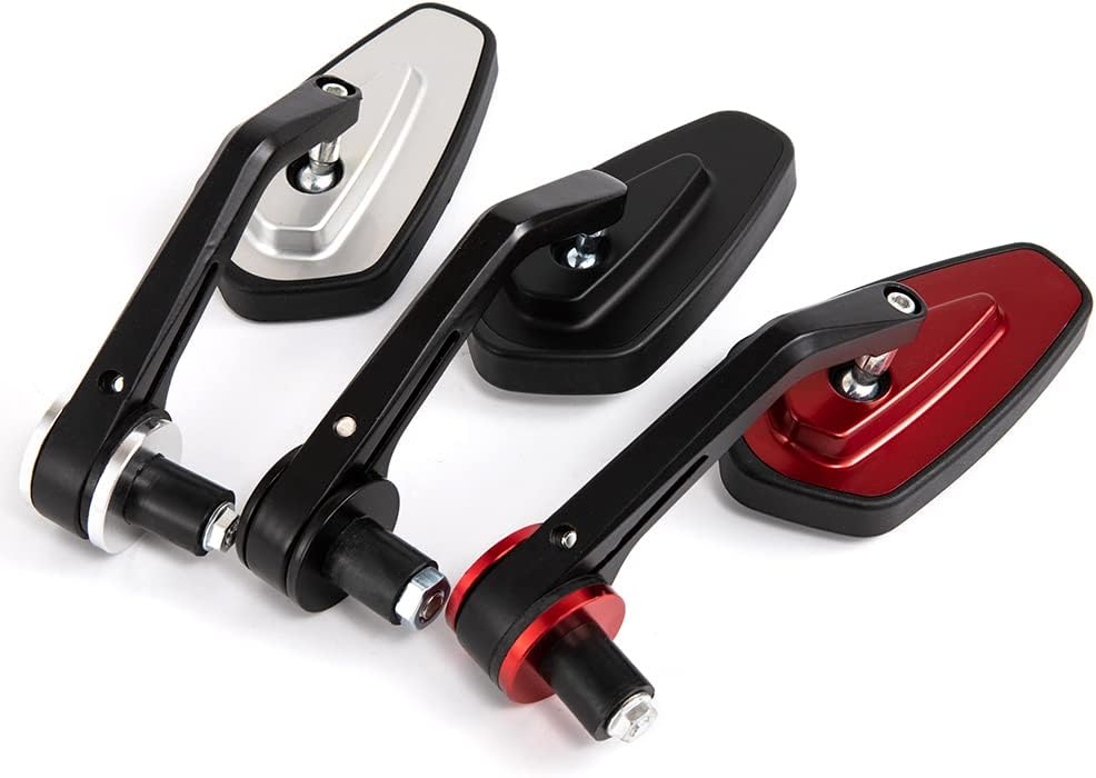 Espejos traseros de extremo de barra de 78 de pulgada de 0.866 in, accesorios de motocicleta, scooters, retrovisor, retrovisor, espejos