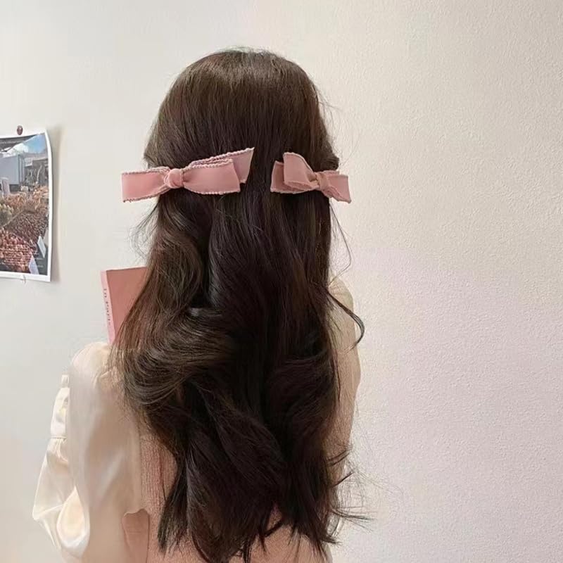 Pinzas para el cabello con lazo, accesorios para mujeres y niñas, lazos de gasa, pasadores para el pelo para adolescentes, pinzas de lazo de