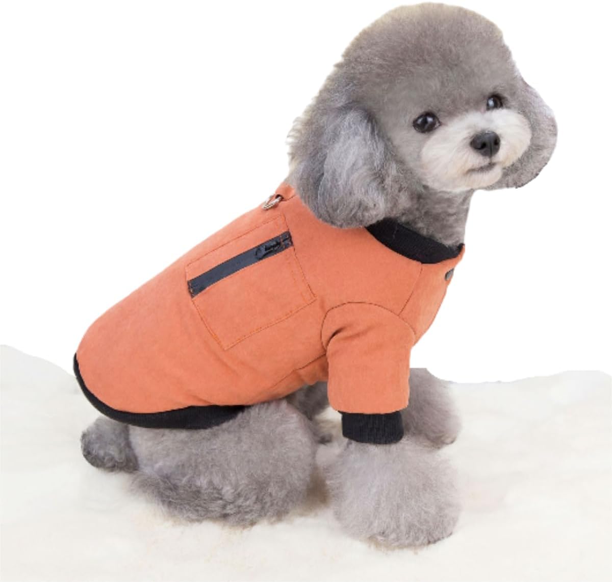 Chaqueta de invierno para perro con gancho para correa, abrigos de forro polar para perro, suéter para mascotas, clima frío, camisa cálida para