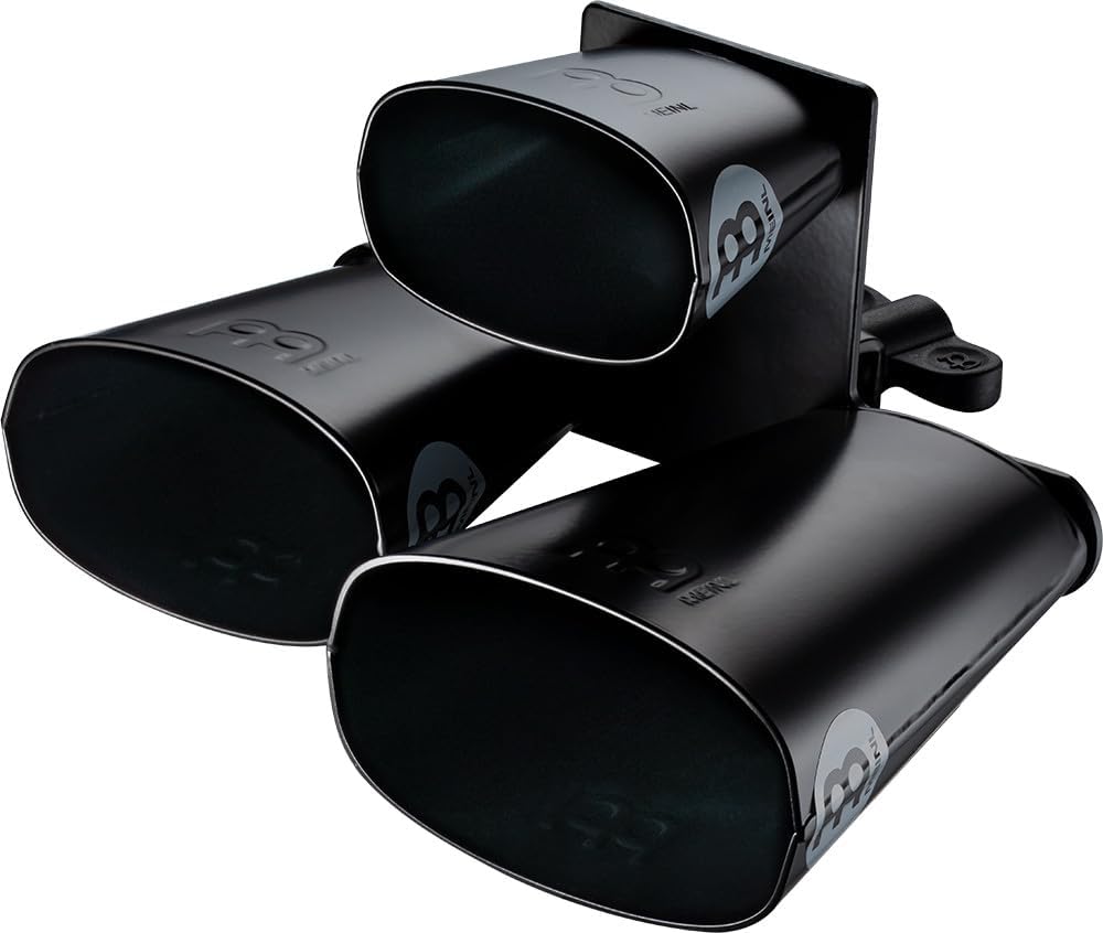 Meinl Percussion SLTRI-BK – Campana triple de acero con recubrimiento en polvo negro