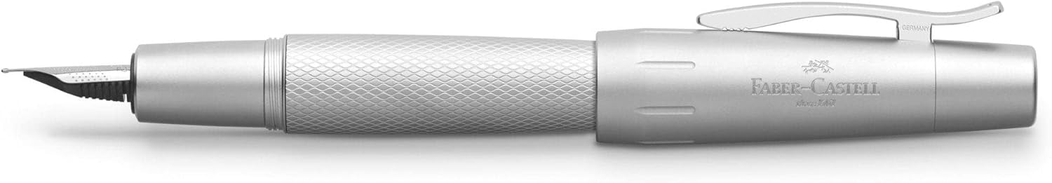 Faber-Castell E-motion EF – Pluma estilográfica, color plata pura