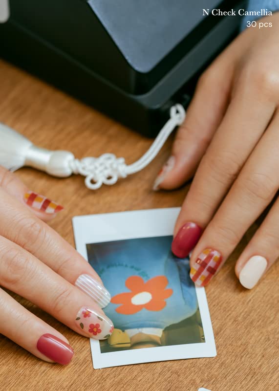 ohora – Tiras de uñas de gel semicurado, larga duración, fácil de aplicar y quitar, con 2 toallitas húmedas para preparación, lima y palito (modelo