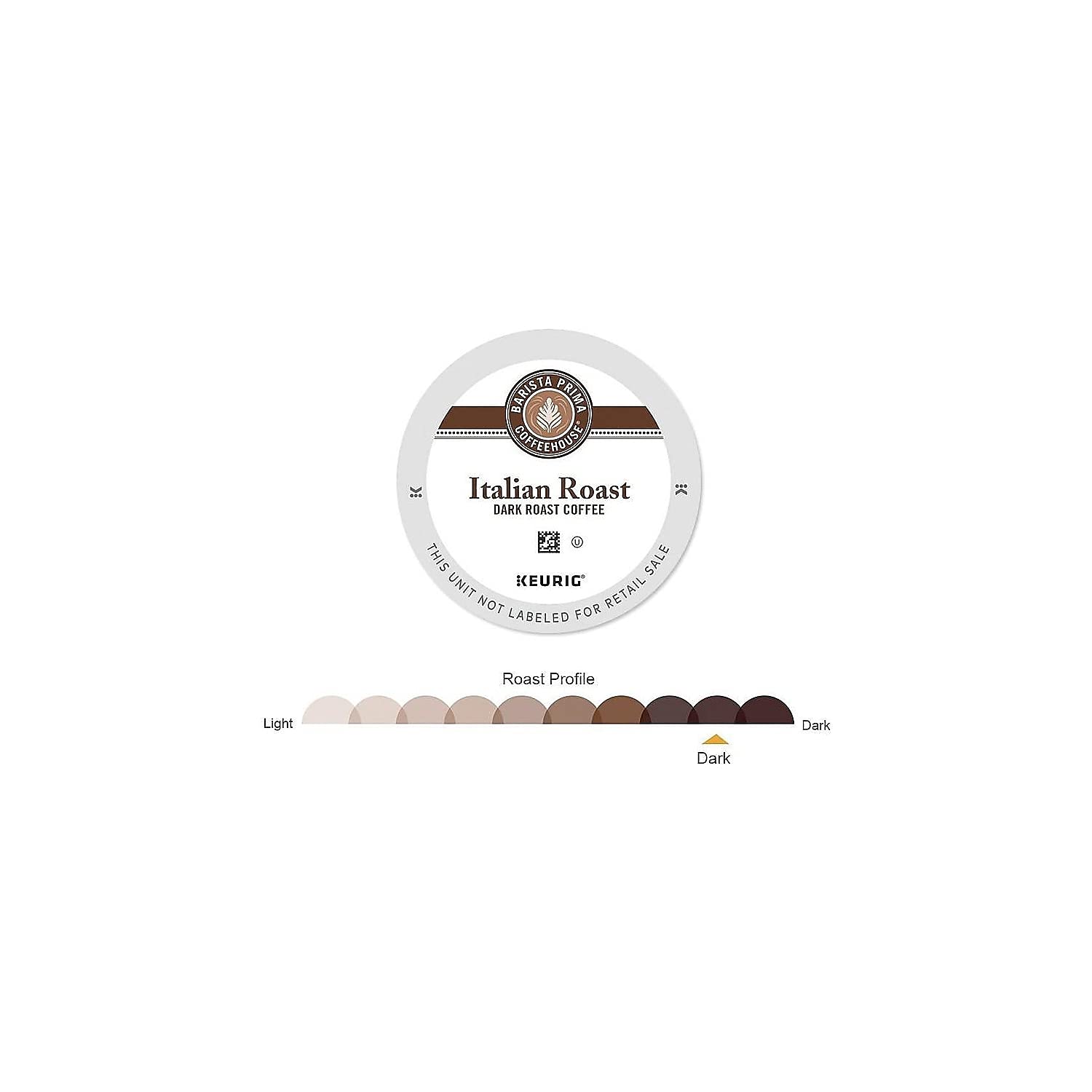 Porción de Café Barista Prima Coffeehouse, Italian Dark Roast, 24 Unidades de K-Cups para Máquinas Keurig