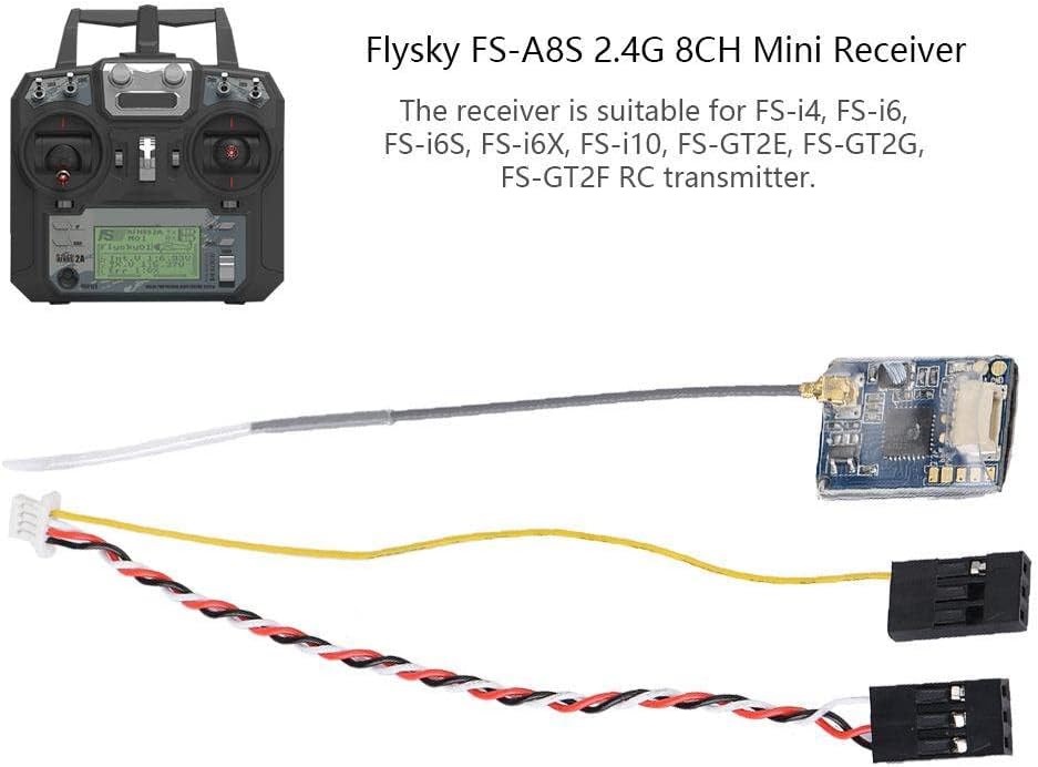 Flysky A8S Receptor 8CH PPM i-Bus S-Bus para FS-i4 FS-i6 FS-i6S Transmisor Racing Quadcopter (paquete de 2)