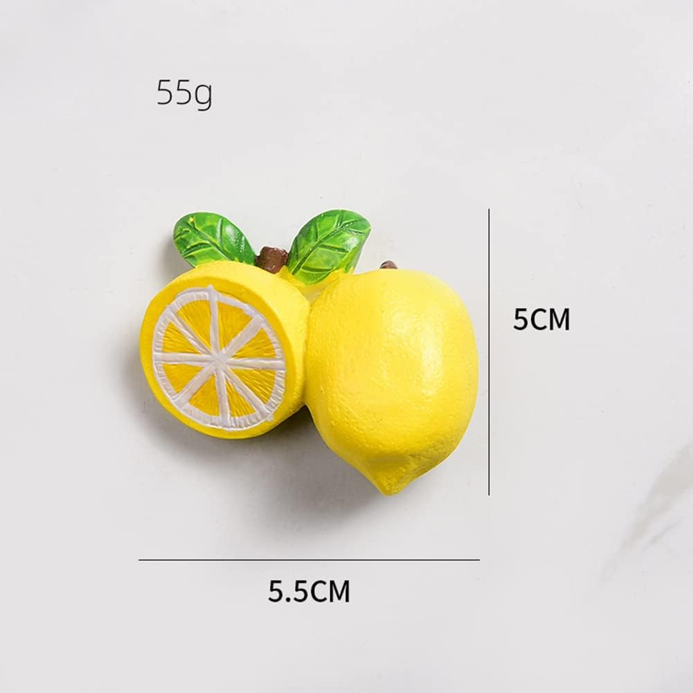 Imán de resina 3D para refrigerador de frutas, limón, fresa, piña, adornos magnéticos para refrigerador, calcomanías magnéticas para cocina, espacio