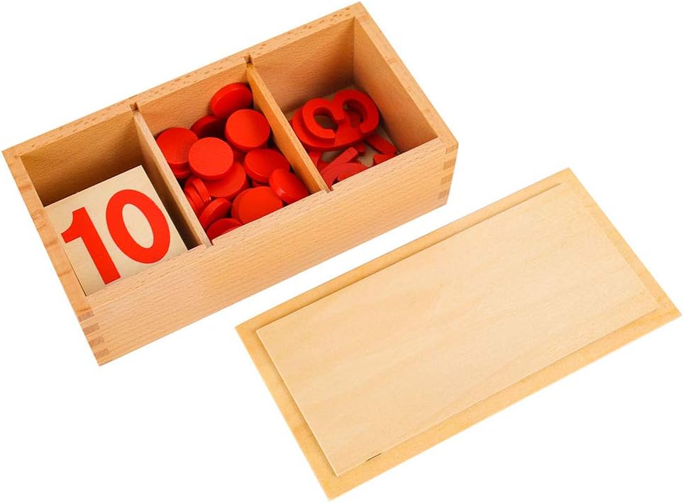 Tarjetas Montessori y contadores con juegos de matemáticas numéricos recortados y juguetes de enseñanza de números para contar