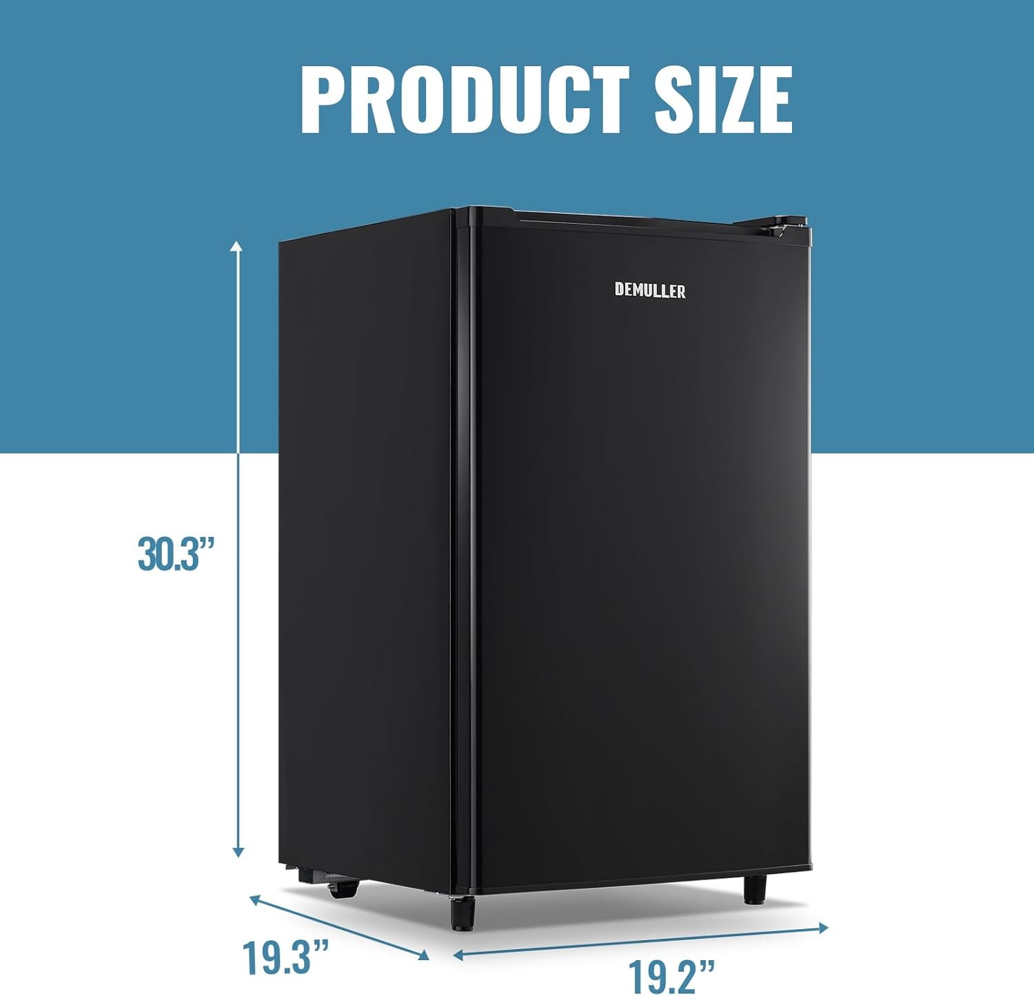 Congelador vertical de 3.2 pies cúbicos, congelador independiente de una sola puerta con termostato ajustable para cocina, apartamento, sótano,