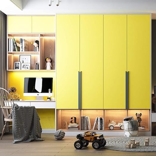 Papel tapiz amarillo limón para despegar y pegar, papel adhesivo amarillo mate para gabinetes, impermeable, autoadhesivo, rollo de papel de pared