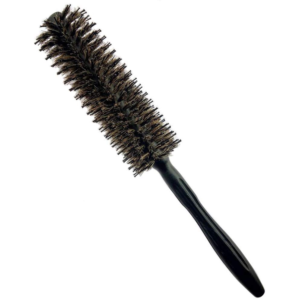 Cepillo de pelo redondo con cerdas naturales de jabalí y nailon, cepillo de pelo voluminizador pequeño, barril de 1.65 pulgadas de diámetro (12