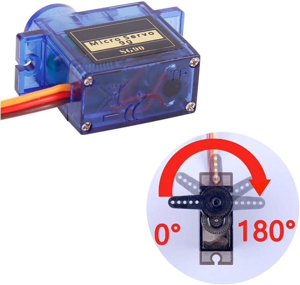 1 Unidades RC Servo Motor Probador Controlador Kit +180 grados 0.32 oz Servo con 6V Soporte de Batería para Robótica RC Coches Helicópteros Aviones