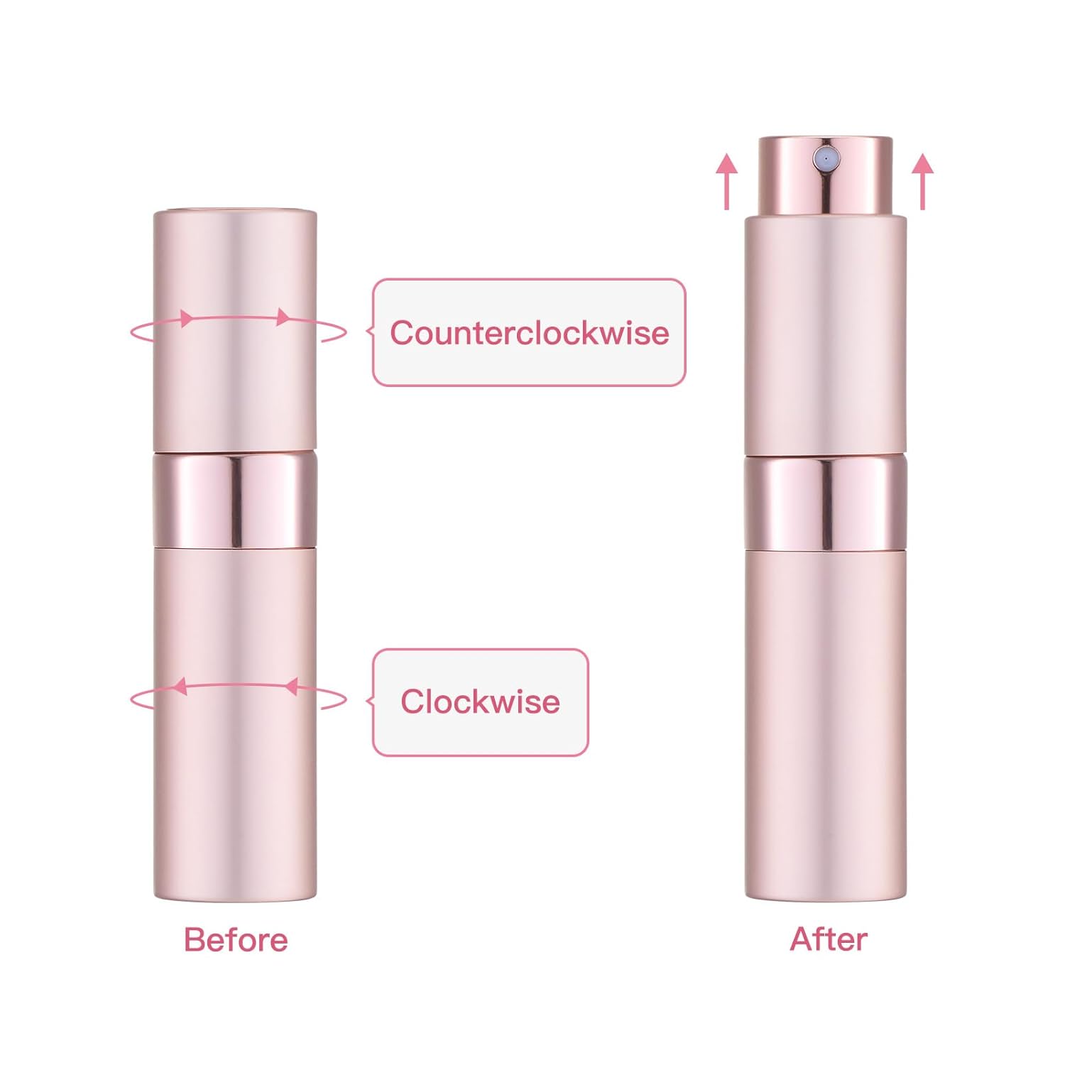 Tekson Atomizador de perfume de viaje de 0.3 fl oz, recargable, mini botella de spray de colonia vacía, pequeño rociador portátil para después del