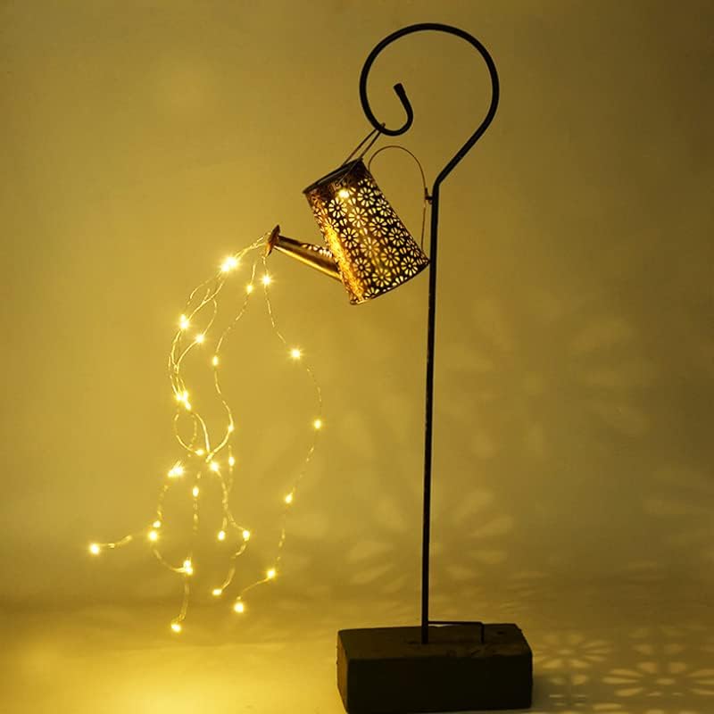 Luces solares para regadera colgantes, farol colgante impermeable, LED, decorativo, retro, de metal, para mesa, patio, camino, pasarela, regalos de