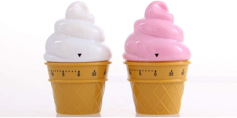 Temporizador mecánico manual Helado Modelo Temporizadores 60 Minutos Cocina Temporizador Reloj Fuerte Alarma Contadores (blanco)