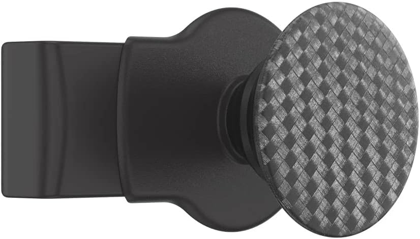 PopSockets – Agarre para teléfonos y fundas, agarre deslizable para teléfono con soporte expandible, bordes cuadrados, tejido de carbonita negra