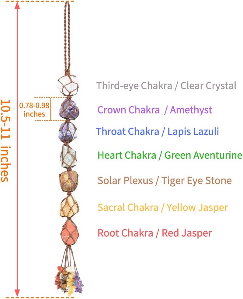 Adornos colgantes hechos a mano 7 chakras piedras crudas decoración del hogar Feng Shui ornamento