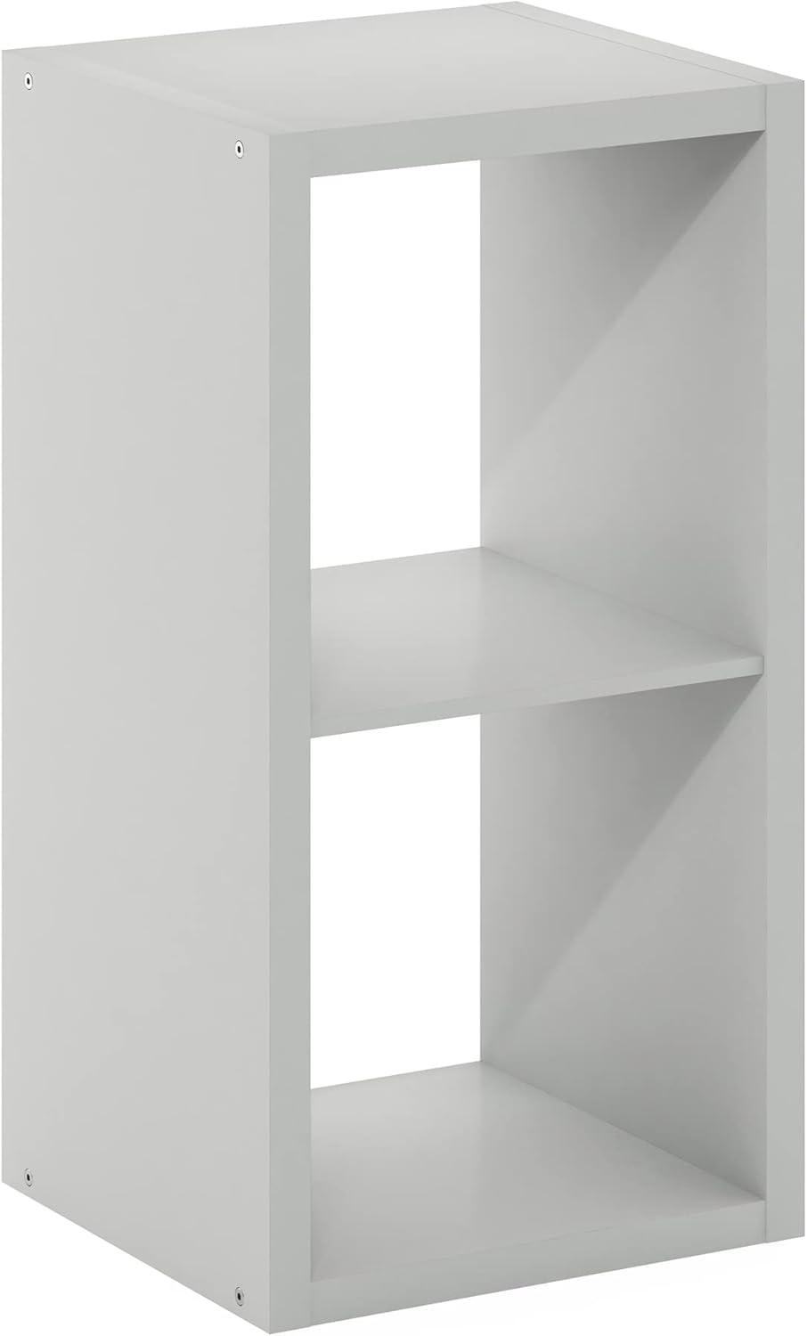 Furinno Organizador de almacenamiento de cubos decorativos con parte trasera abierta, 2, color gris claro