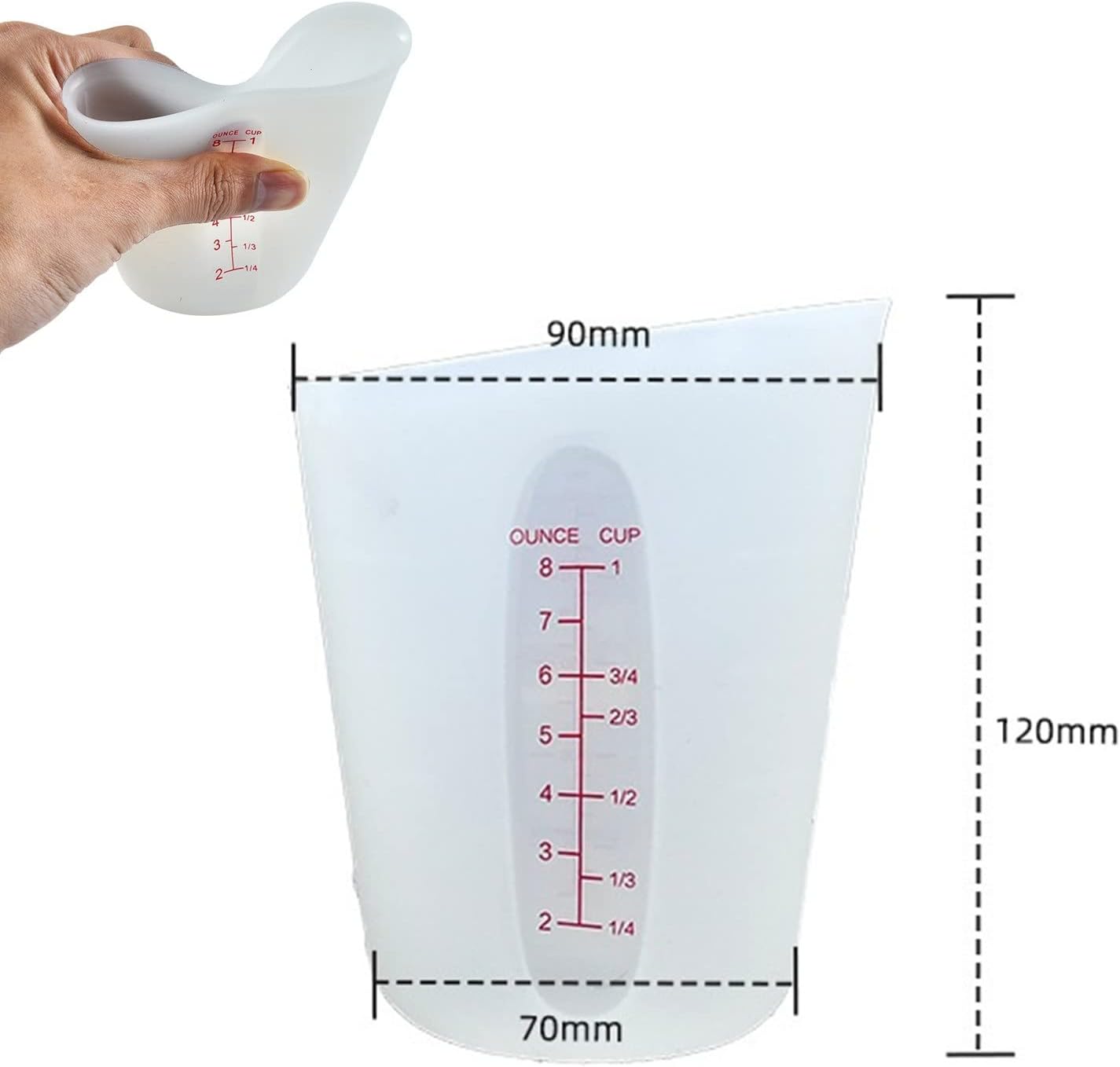 Kit de herramientas de tazas medidoras de resina de silicona, 2 tazas medidoras de 8.5 fl oz para resina epoxi, 4 paletas mezcladoras de resina,
