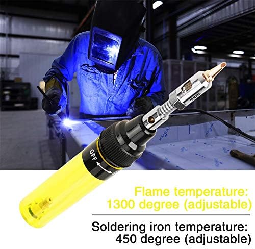 Pluma de soldadura de gas recargable inalámbrica Iso-Tip Pluma de gas butano para herramienta de reparación de PC electrónica 8ML ((amarillo))