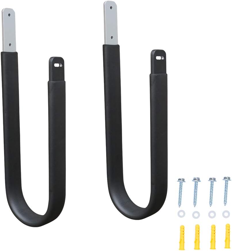 Rokia R Estante para tablas de surf para paddleboard, kayak, surf, almacenamiento, juego de estante de montaje en pared, aleación de aluminio ligera