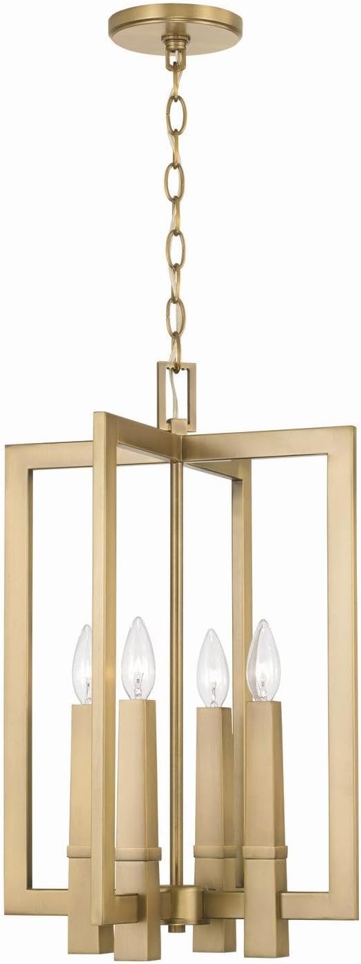 Capital Lighting 549641AD Blake – Lámpara industrial moderna con velas escultóricas para vestíbulo, 4 luces, 240 vatios en total, 22 pulgadas de