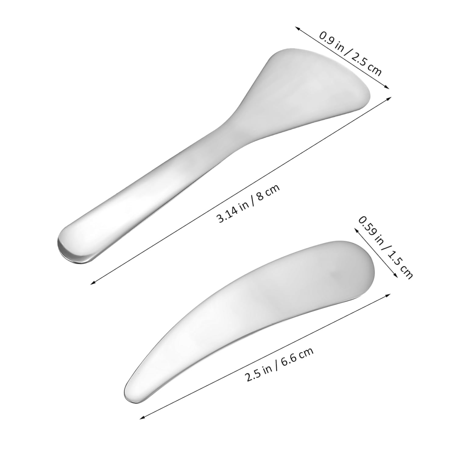 2 unids herramienta de belleza producto cuchara de metal cosmética espátula crema espátula loción espátula pequeña espátula de labios de metal
