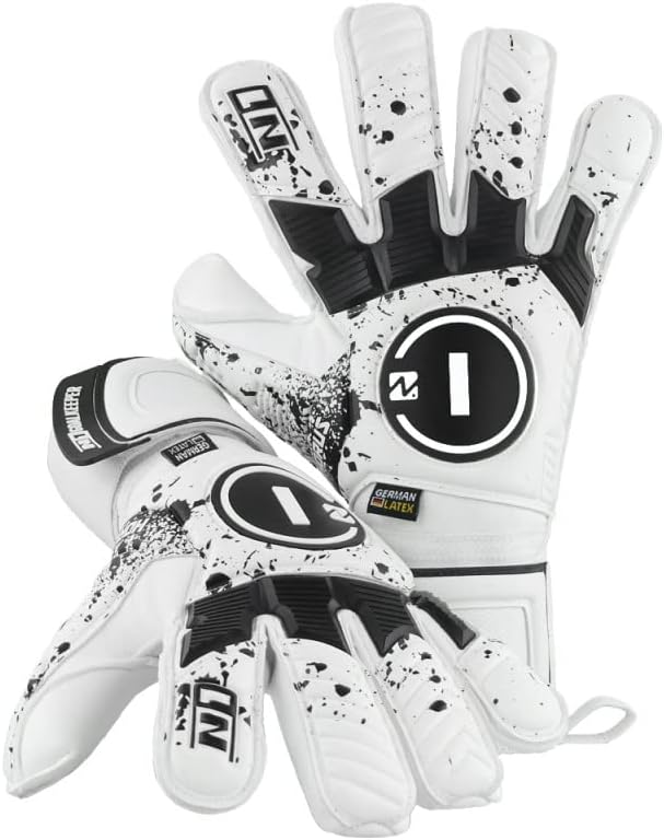 N1 Goalkeeper gloves Horus 2.0 Elite Guantes de fútbol con corte Rollfinger y palma de agarre de contacto de látex alemán. Guantes de portero de