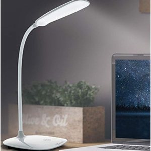 Lámpara de escritorio recargable con cuello flexible, regulable, sensor táctil, luz cisne, 120 lúmenes LED blanco Lámpara de escritorio recargable con cuello flexible, regulable, sensor táctil, luz cisne, 120 lúmenes LED blanco