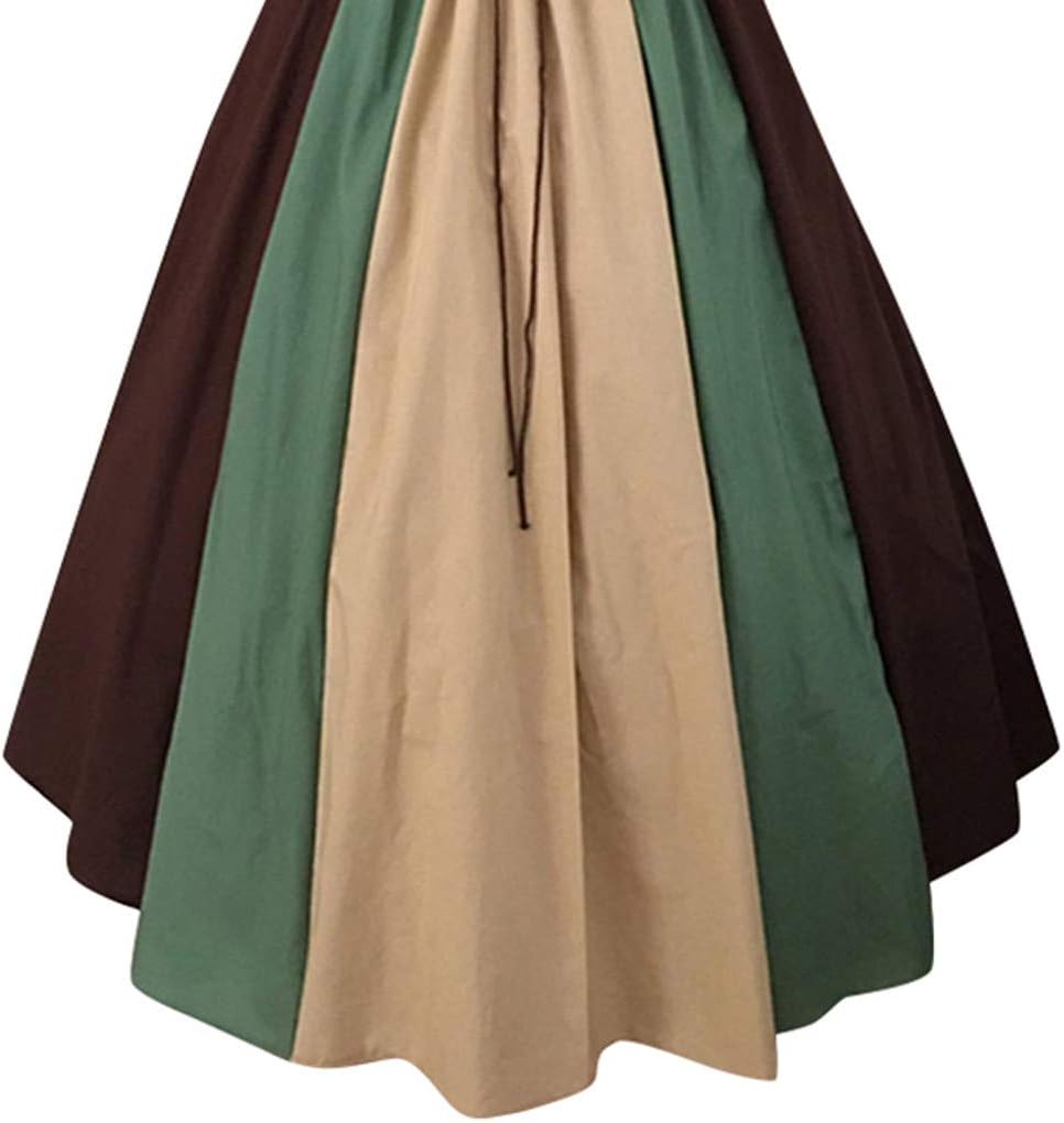 JEGULV Vestido de corsé para mujer, vestido medieval renacentista, elfo de hada, disfraz tradicional irlandés vikingo, vestido de Halloween o cosplay