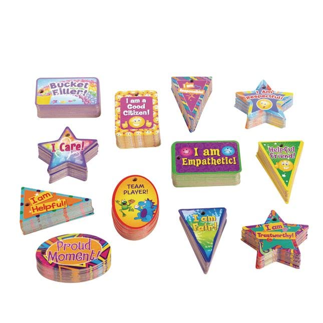 Really Good Stuff My Best Self Pride – Paquete de 288 insignias motivacionales, alentadoras e inspiradoras para el aula, llaveros de afirmación