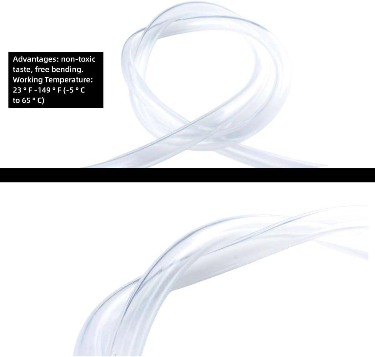 Tubo de PVC de 1 pulgada de diámetro interior x 1-14 pulgadas de diámetro exterior – Tubo de vinilo transparente de 10 pies con 4 abrazaderas de