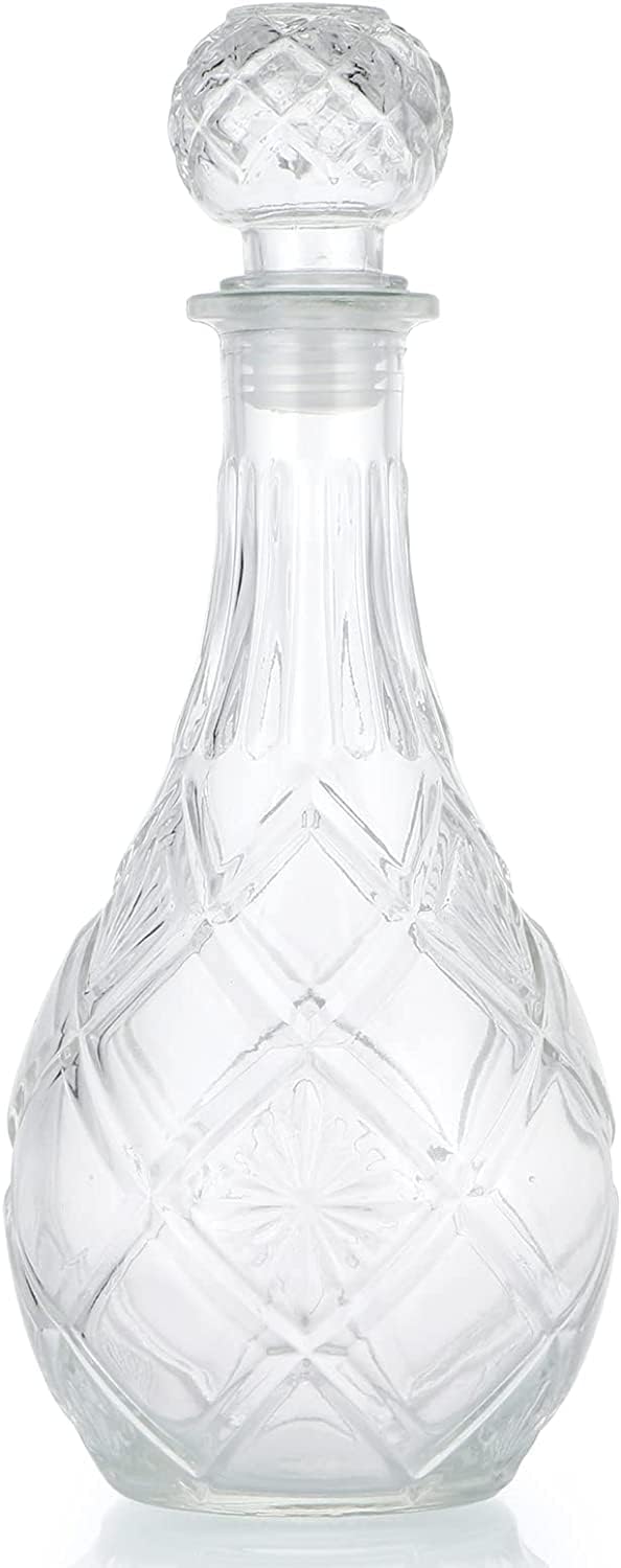 Paradise Beach Decantador de licor, decantador de vidrio con tapón hermético, botella decantadora para whisky, brandy, escocés, vodka, bourbon (33.8