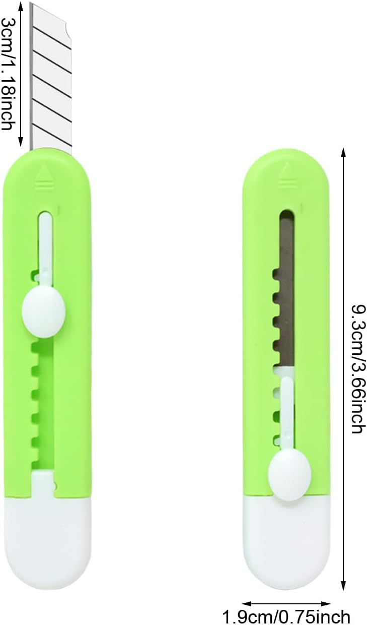 Honbay 8 piezas de mini cuchillos utilitarios de color caramelo creativo lindo abrecartas cuchillo de arte portátil cuchillo retráctil sobre