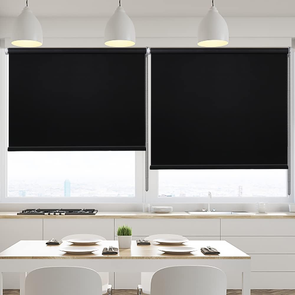 Kokorona Persianas enrollables opacas para ventanas, con tela impermeable con aislamiento térmico, persianas de oscurecimiento de habitación,
