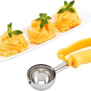 Cucharón de porciones de acero inoxidable de agarre cómodo con mango ambidiestro Cucharón de porciones de acero inoxidable de agarre cómodo con mango ambidiestro